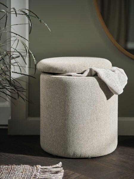 Pouffe GISLEV D36 w/storage sand fabric