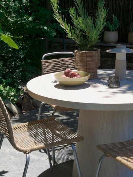 SKARSLIA Ś110 stół trawertyn + 4 MIDDAGSBERGET krzesło