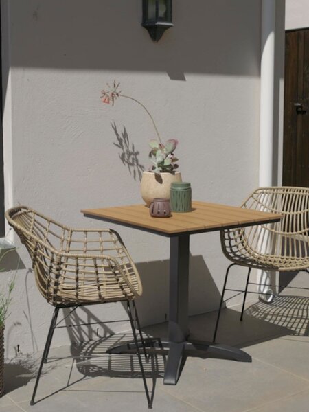 Masă HOBRO 70 + 2 scaune ILDERHUSE natur