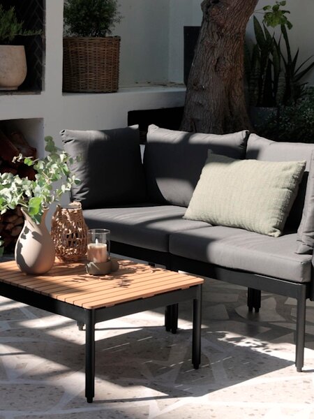 Modulaire loungeset BJORLI 2-persoons zwart