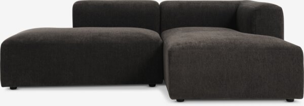 Modular sofa SKEJBY 2 pers. chaise/open dark brown