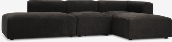 Modulaire bank SKEJBY 3-zits chaise/open donkerbruin