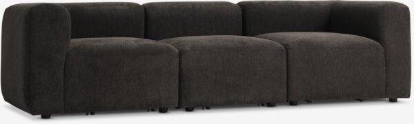 Modular sofa SKEJBY 3 pers. dark brown fabric