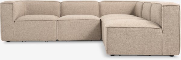 Modular sofa SKIBBY 5 pers. open end sand fabric