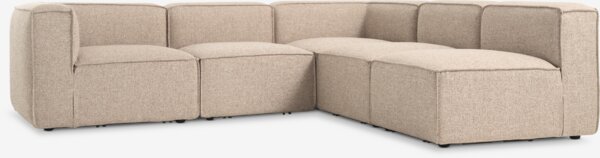 Modular sofa SKIBBY 5 pers. open end sand fabric