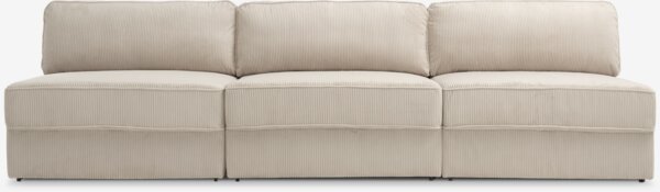 Modular sofa bed SJELLE 3 pers. without armrests beige