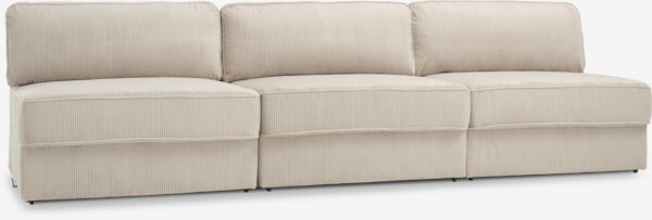 Modular sofa bed SJELLE 3 pers. without armrests beige