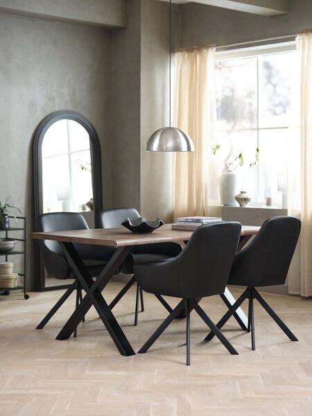 ROSLEV L160 table dark oak + 4 ROSTRUP chairs black