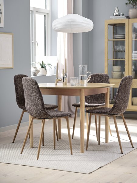 MARSTRAND Ø110 Eiche natur + 4 JONSTRUP dunkelbraun