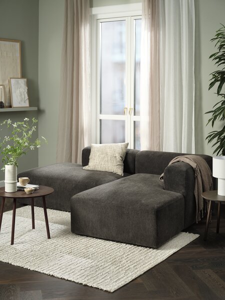 Modular sofa SKEJBY 2 pers. chaise/open dark brown