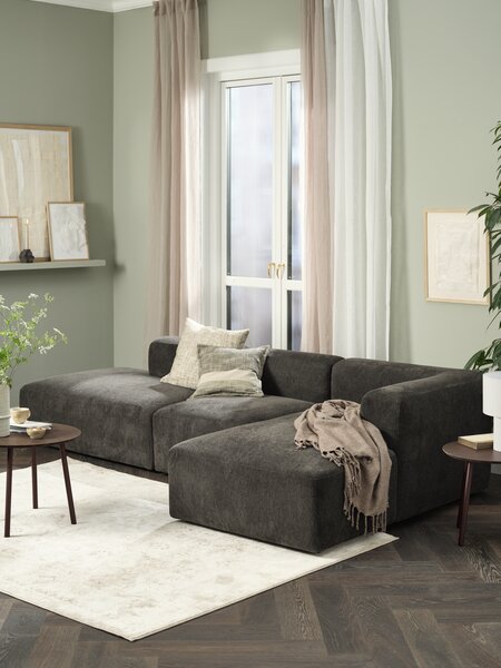 Modulaire bank SKEJBY 3-zits chaise/open donkerbruin