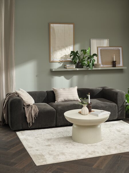 Modular sofa SKEJBY 3 pers. dark brown fabric