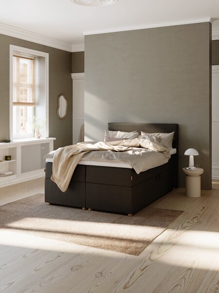 Kontinentalseng 140x200 TYSLA + MURU grå-40 Fast