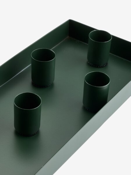 Candle holder DAIN W11xL32cm green w/magnets