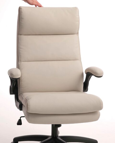 Office chair KASTBJERG beige faux leather