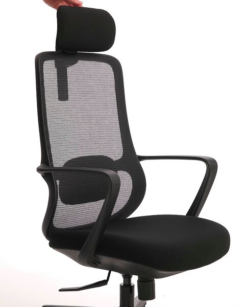 Office chair KARLSLUNDE black mesh/black fabric