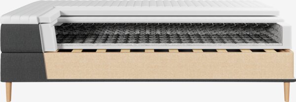 Lit sommier tapissier 140x200 VELFJORDEN+FLYA Gris-40 ferme