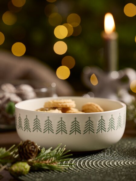 Bowl FREKI D16xH6cm stoneware white and green