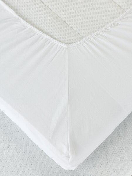 Hoeslaken topmatras ELIN satijn 140x200x6-10 wit