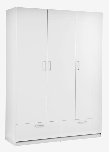 Wardrobe ELLESTED 144x200 3 doors 2 drawers white