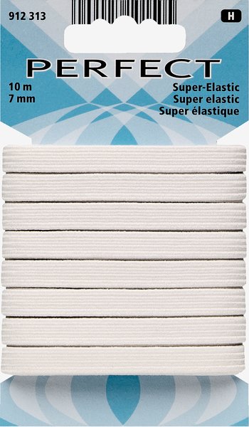 Elastik 7 mm 10m/pk super hvid