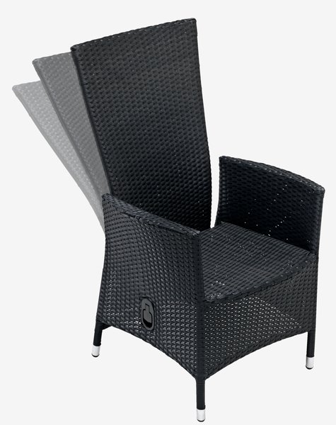 VATTRUP L170/273 table + 4 SKIVE chaises noir