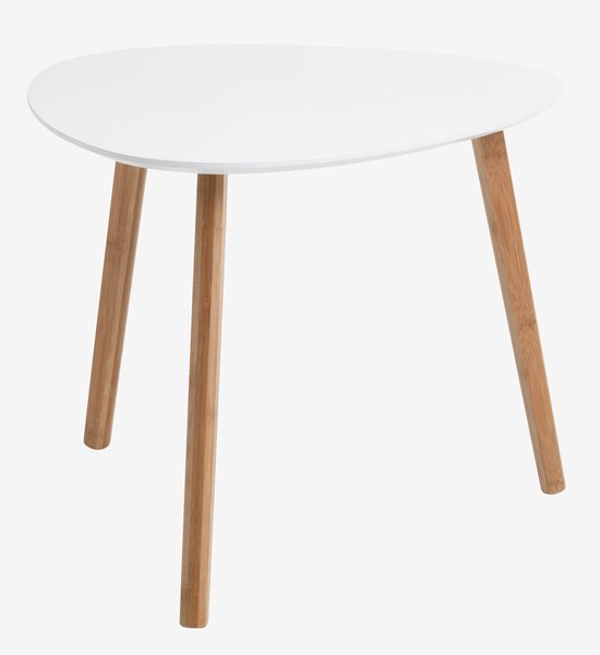 Sivupöytä TAPS 55x55 valkoinen/bambu
