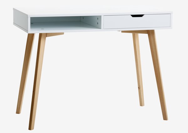 Schreibtisch TAMHOLT 50x100 weiß/natur JYSK