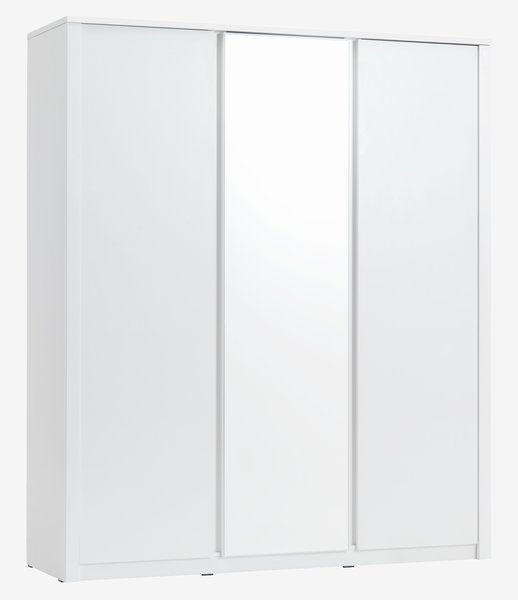 Garderobeskab VEDDE 167x197 m/spejl hvid