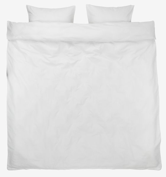 Seersucker duvet cover set TINNE Double white