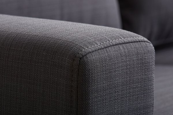 Sofa m/sjeselong EGENSE mørk grå stoff