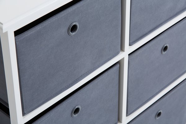Commode ODBY 3+3 boîtes blanc/gris