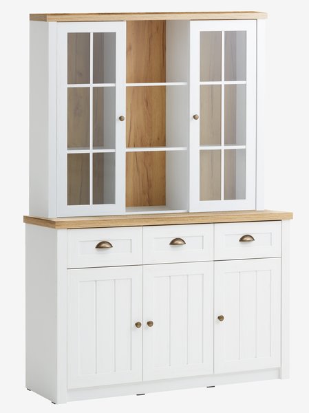 Top section MARKSKEL 2 doors white/oak colour