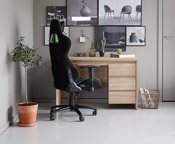 Геймърски стол LAMDRUP черна мрежа/зелено