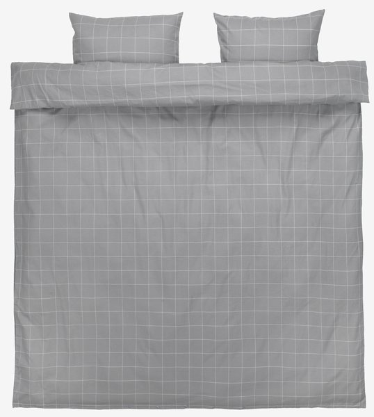Duvet cover set THERESA flannel KNG grey