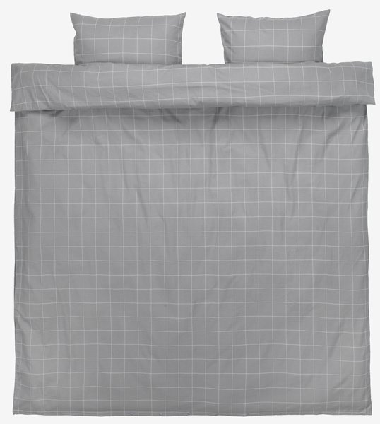 Flannel duvet cover set THERESA King grey