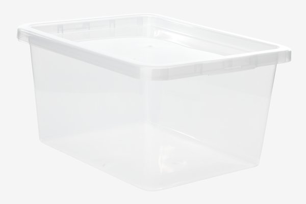 Opbevaringsboks BASIC BOX 20L m/låg transparent