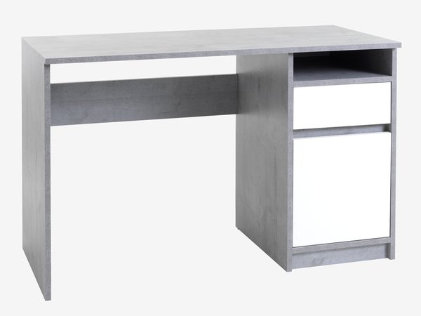 Radni stol BILLUND 53x120 bijela/beton siva