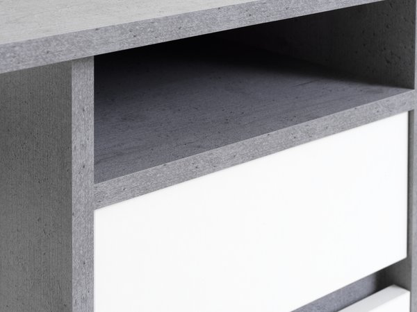 Scrivania BILLUND 53x120 cm color cemento/bianco