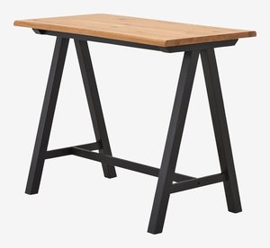 Barska miza SANDBY 71x128 naraven hrast/črna