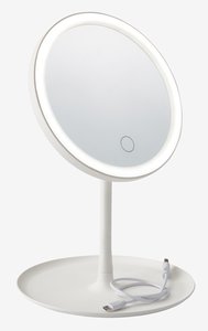 Огледало VEDUM с LED Ø18xВ28см бяло