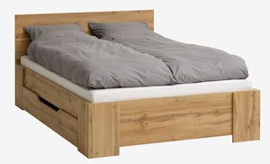 Estructura de cama HALD 135x190 color roble
