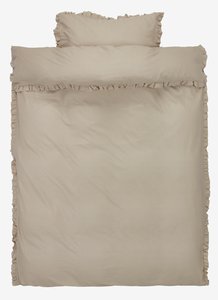 Conjunto capa edredão ELMA algodão lavado 155x220 areia