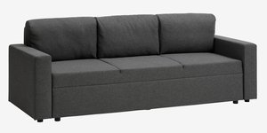 Canapé convertible MARSLEV 3 places tissu gris foncé