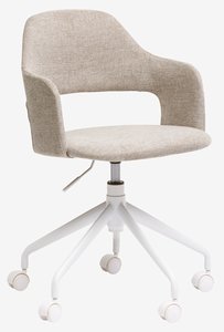 Ofis sandalyesi REERSLEV kum/beyaz