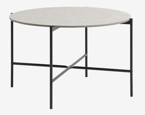 Dining table TERSLEV Ø120 concrete colour/black