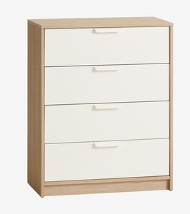 Cassettiera 4 cassetti JENSLEV color rovere/bianco