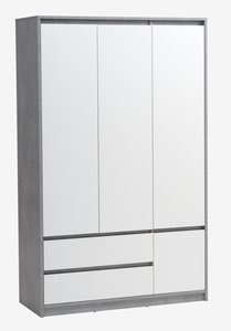 Wardrobe BILLUND 119x193 white/concrete