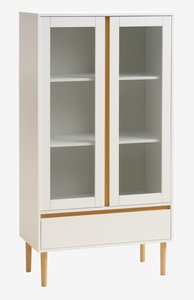 Display cabinet FENSMARK 2 doors wht/oak