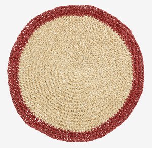 Placemat CELESTIT Ø38 naturel/rood